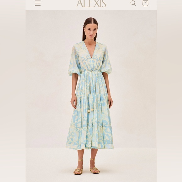 ALEXIS Vilas Dress Blue Vine